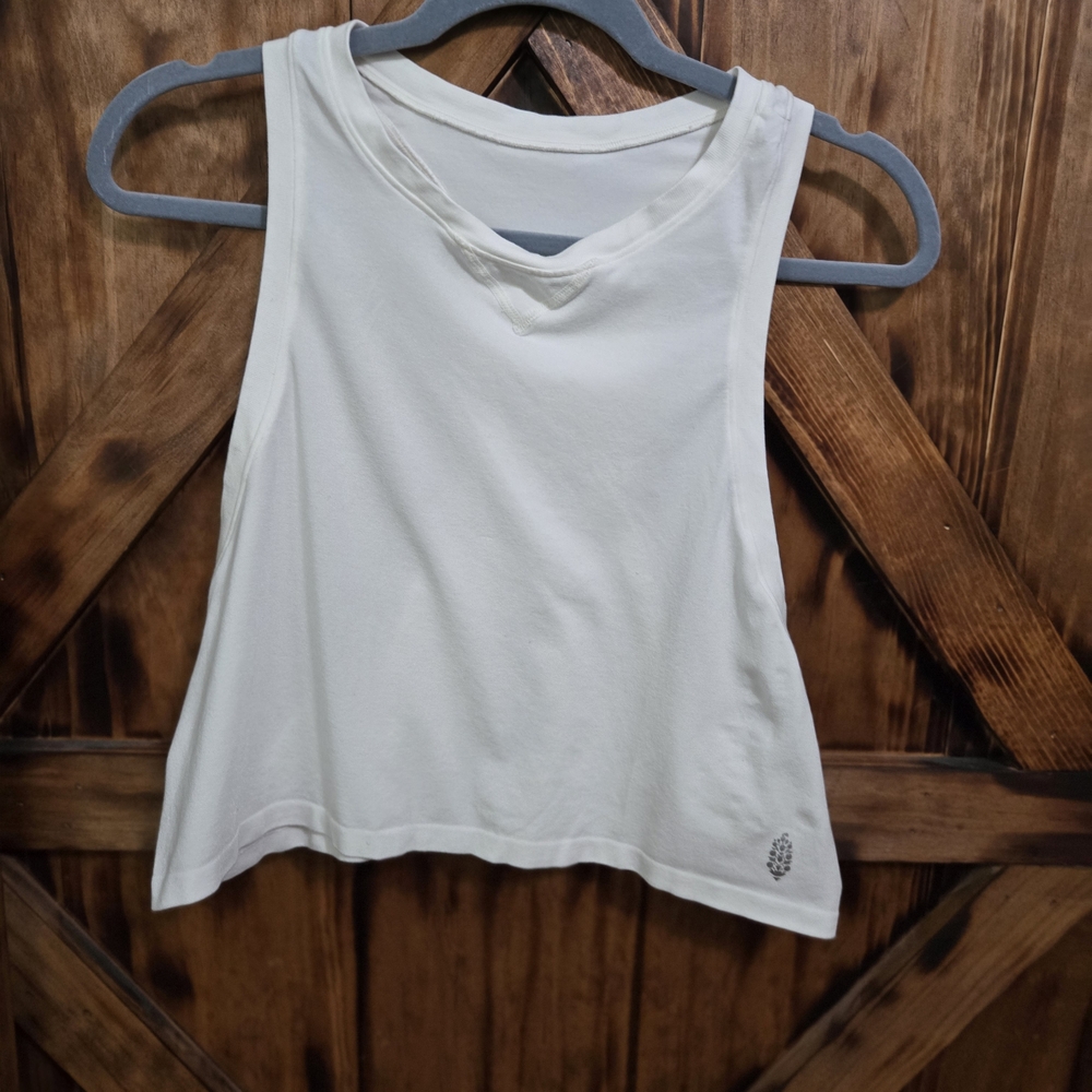 FP Movement by Free People White Cropped Muscle Tank